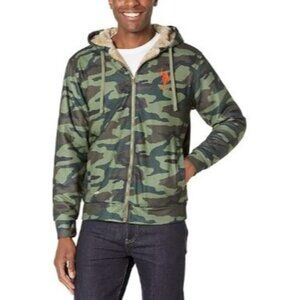US Polo Assn. Sherpa Camo Hoodie Full Zip Lined Size Medium NWT